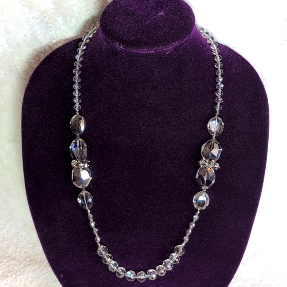Necklace, Multi-Faceted Crystal Beaded